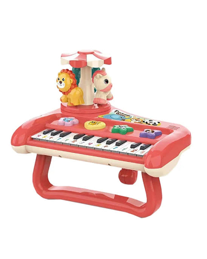Animal Concert Musical Piano for Kids – Rotary Electronic Organ with Lights & Sound (Multicolor)