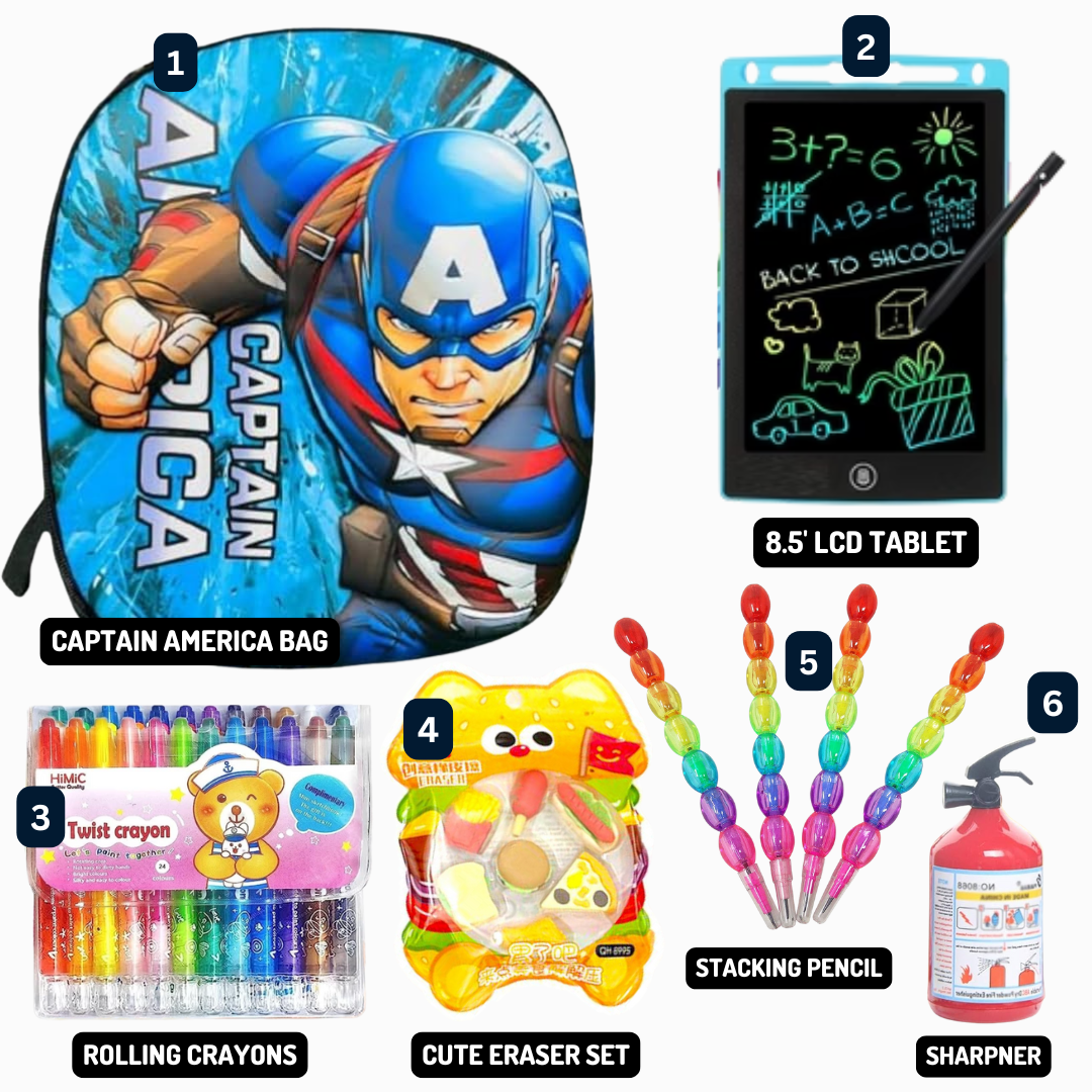 Personalized High-Quality School Bag & Stationery Kit | Budget-Friendly Gift Combo Set for Kids