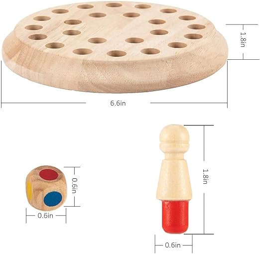 Wooden Memory Chess Board Game Educational Toys for 5 Years + Girls and Boys Memory Building Toys (Memory Chess)
