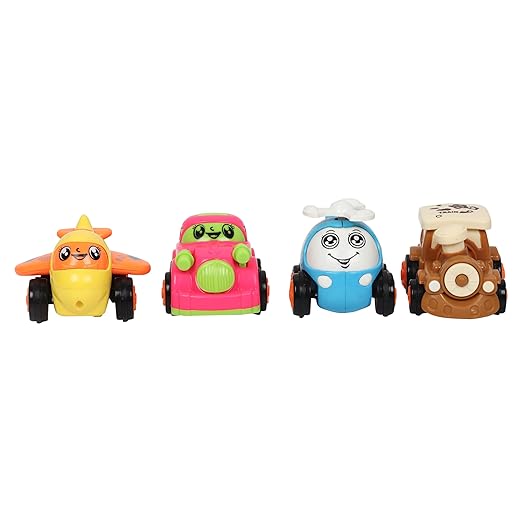 Friction Powered Toy Set of Car, Train, Plane & Helicopter for Kids (Multicolor, Pack of: 4)