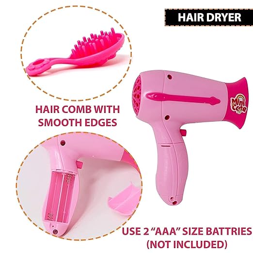 Household Home Appliances Kitchen New Play Sets Toys for Girls with Realistic Sound, Washing Machine, Sewing Machine, Vacuum Cleaner & Iron (Pink) (6Pcs)