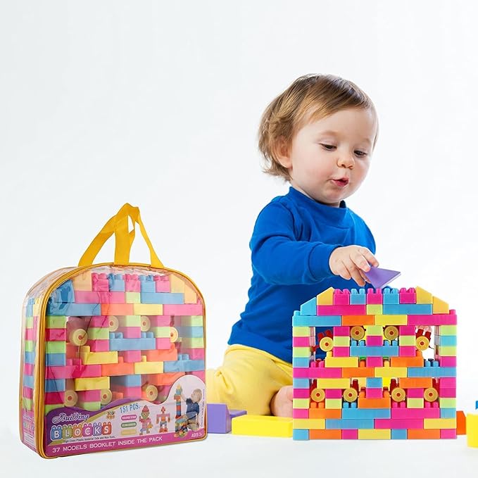 151 Pieces Interlocking Creative Stacking Blocks Puzzle Set (Multicolour)