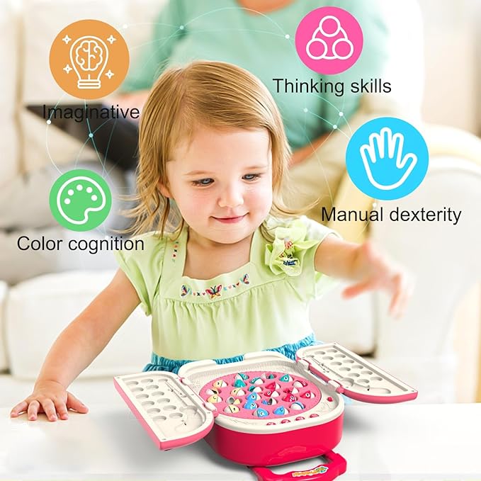 Magnetic Fishing Game Toy Set with Rotating Board