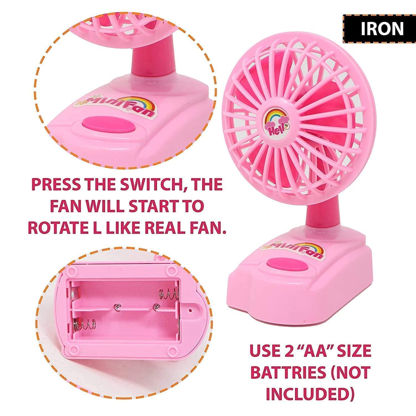 Household Home Appliances Kitchen New Play Sets Toys for Girls with Realistic Sound, Washing Machine, Sewing Machine, Vacuum Cleaner & Iron (Pink) (6Pcs)