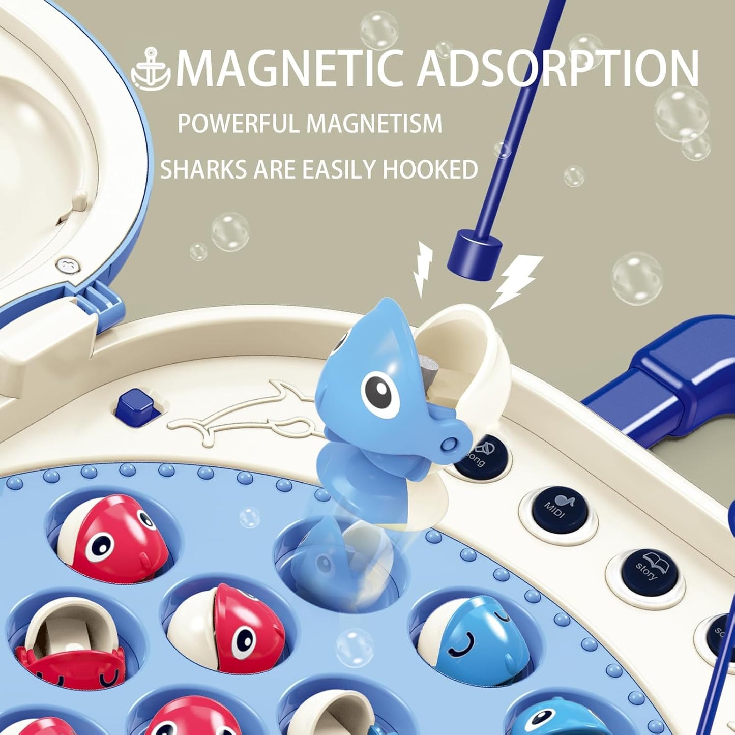 Magnetic Fishing Game Toy Set with Rotating Board