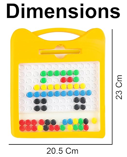 Magnetic Dot Art Drawing Board For Toddlers | Indoor Mini Doodle Board With Magnetic Pen & Beads