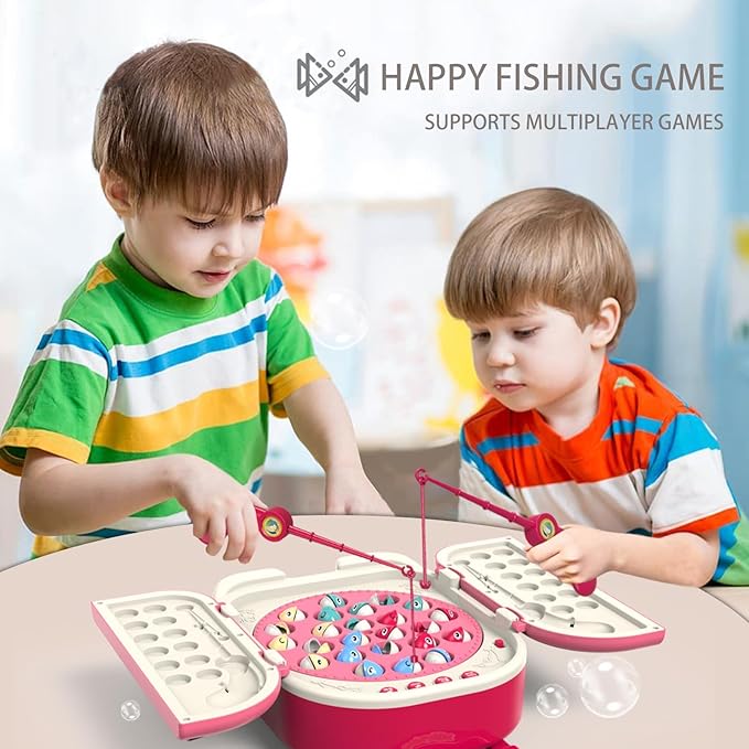 Magnetic Fishing Game Toy Set with Rotating Board