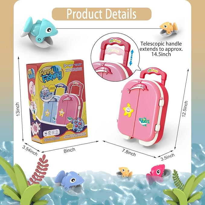 Magnetic Fishing Game Toy Set with Rotating Board