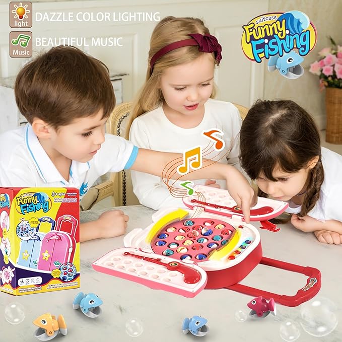 Magnetic Fishing Game Toy Set with Rotating Board