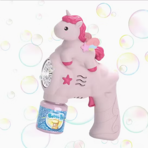 Electric Unicorn Bubble Machine Gun With 1 Bottles Bubble Refill Solution