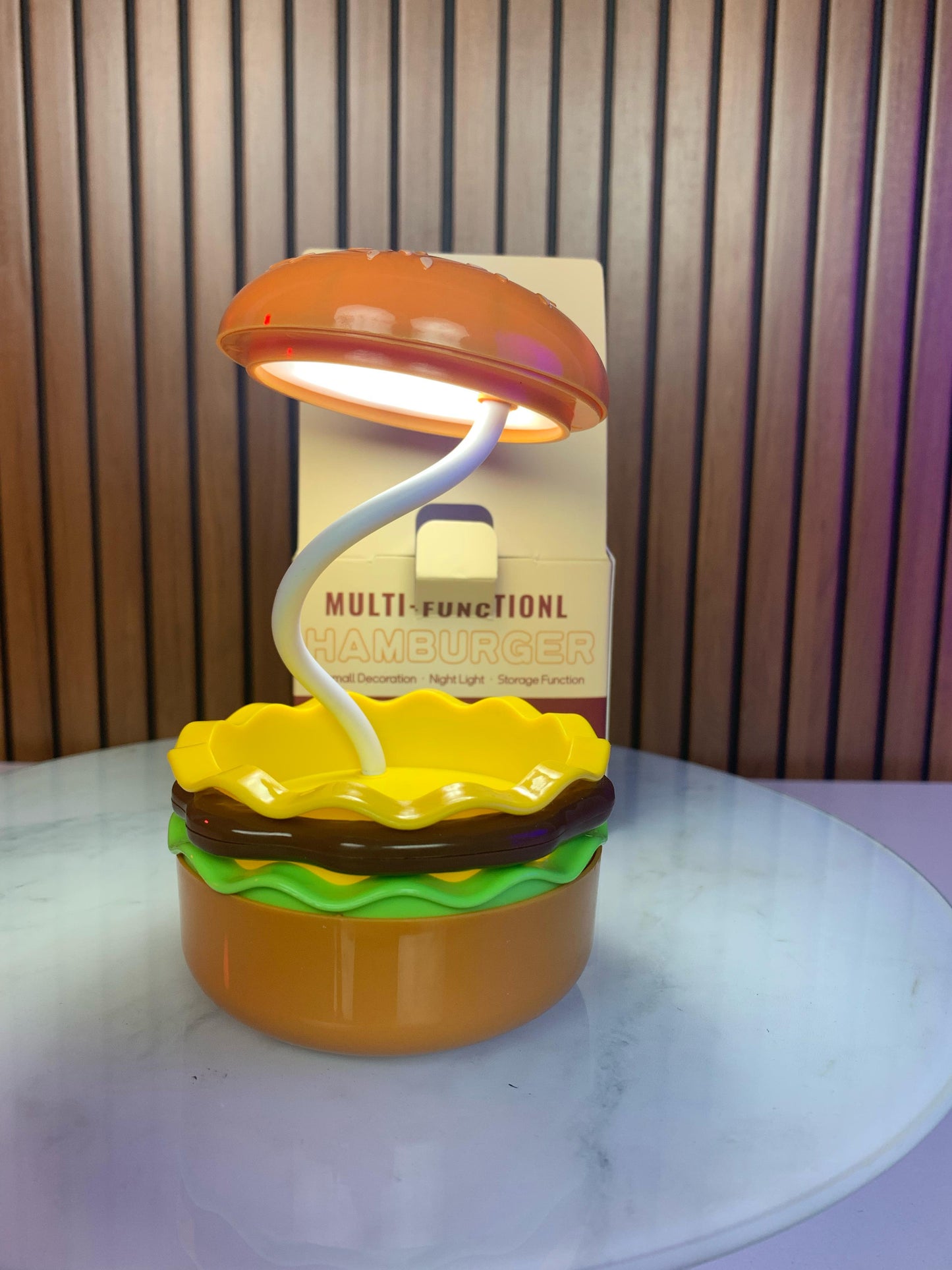 Rechargeable Burger Shape Study Table Lamp for Kids
