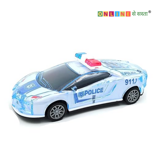 City Police Car Friction Toy With Light & Music  | Fun for Kids