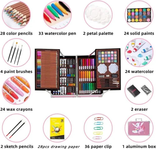 Deluxe Art Drawing Colour Suitcase Kit Set for Kids