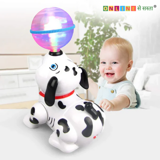 Dancing Dog Toys with Led Lights Flashing and Music, 360 Body Spinning Dog Toy