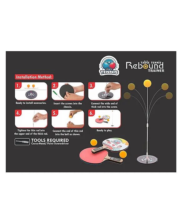 Table Tennis Rebound Trainer Toys with Rackets and Balls Base (Multicolour)