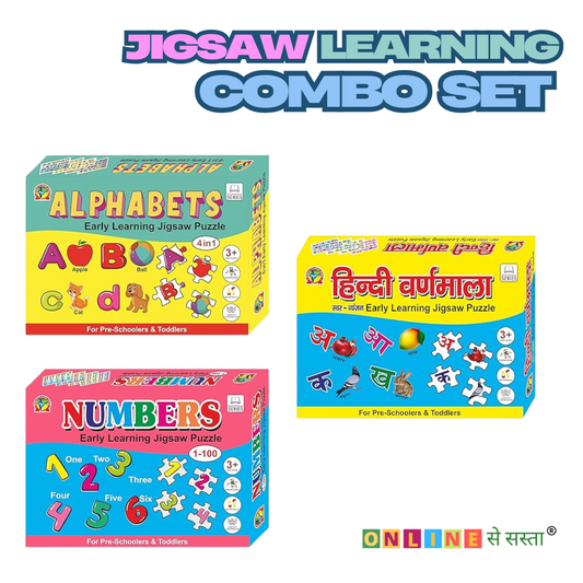 Learning Jigsaw Puzzle Combo | Number, Alphabet, Hindi Varnmala Puzzle (MIX)