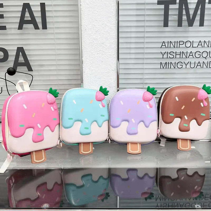 3D Ice-cream Shape Cute Backpack (Premium)