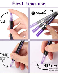 Outline Metallic Marker Pens,  Perfect for Birthday Greeting, Drawing, Scrapbooks, Posters, Rock Paintings, DIY Art Crafts
