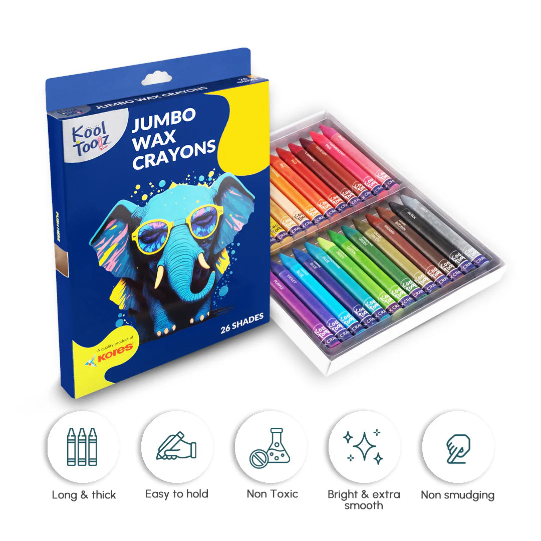 Kores Wax Crayons 24+2 - Jumbo Shades