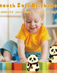 Panda Touch Silicone Lamp,7 Colour Changing Night Light for Kids Bedroom,USB Rechargeable with Gesture Control
