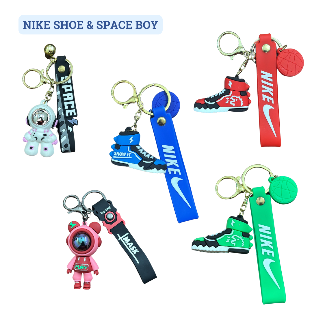 Set of 5 Fancy 3D Rubber Keyrings for Home, Office, Car, Bags & more | Choose any 5 of your choice