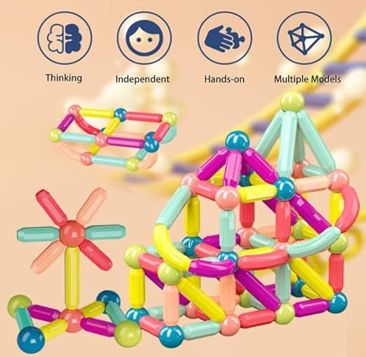Magnetic Sticks Building Blocks Toy for Kids; Age 3+ Years (25 Pcs) Set Of 2 Pcs