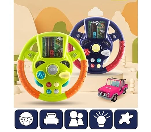Little Driver Steering Wheel Toy with Music, Games & Vehicle Sounds