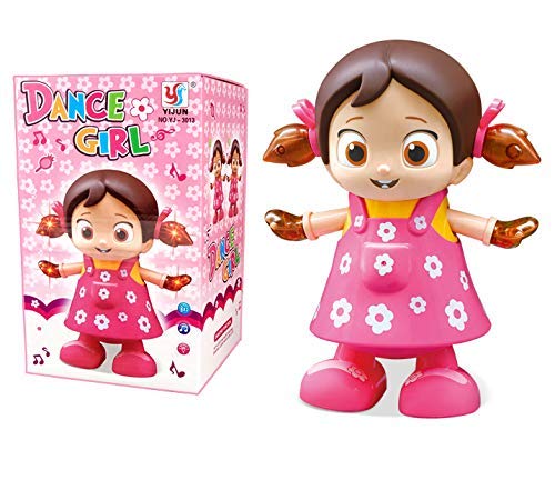 Musical Dancing Doll with Flashing Lights, Walking Singing Doll Musical Toys for 3+ Years Kids, Girls, Boys - Multicolor