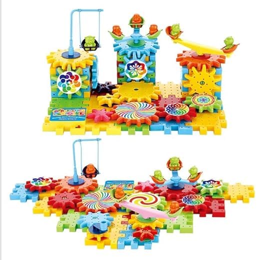 Battery Operated Interlocking Educational Gear Building Block Set of 81 Piece for Kids, Learning, Educational Building Blocks Toys for 5+ Years Kids