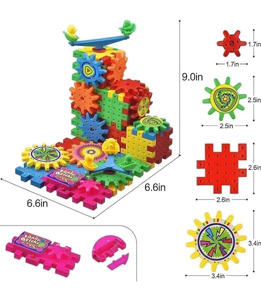 Battery Operated Interlocking Educational Gear Building Block Set of 81 Piece for Kids, Learning, Educational Building Blocks Toys for 5+ Years Kids