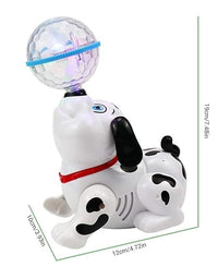 Dancing Dog Toys with Led Lights Flashing and Music, 360 Body Spinning Dog Toy
