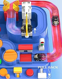 Car Race Tracks for Boys Car Adventure Toys for 3+ Year Kids, City Rescue Preschool Educational Toy Vehicle Puzzle Car Track Playsets for Toddlers (Car Race Track)
