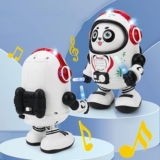 Musical Robot Panda Toy for Kids with Flashing Lights and Sound