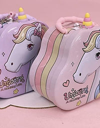 Unicorn Piggy Bank for Girls - Stylish Money Saving Tin Coin Bank with Lock and Key
