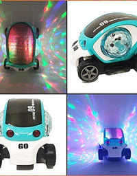 360 Degree Rotating Stunt Car, Bump and Go Toy with 4D Lights and Sounds Musical Car Toy 09 Future Car 3+ Years (Blue)
