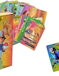 Playing Cards for Kids, 55 PCS,Rainbow Foil Card Assorted Cards TCG Deck Box - V Series Cards Vmax GX Rare Golden Cards and Common-Rare Mystery Card
