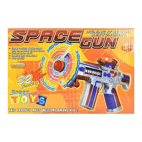 1435 Space Gun Toy for Kids with Sound & led Matrix Flashing Rotating Blades | Blasting Sound & Colorful Light Effects. | pubg Gun for Kids- Multi Color