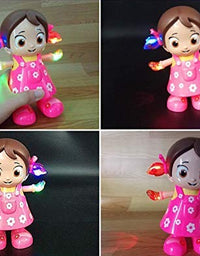 Musical Dancing Doll with Flashing Lights, Walking Singing Doll Musical Toys for 3+ Years Kids, Girls, Boys - Multicolor
