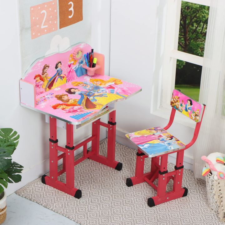 Kids study Table & Chair with Adjustable Height | Engineered Wood Study Table