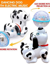 Dancing Dog Toys with Led Lights Flashing and Music, 360 Body Spinning Dog Toy
