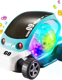 360 Degree Rotating Stunt Car, Bump and Go Toy with 4D Lights and Sounds Musical Car Toy 09 Future Car 3+ Years (Blue)
