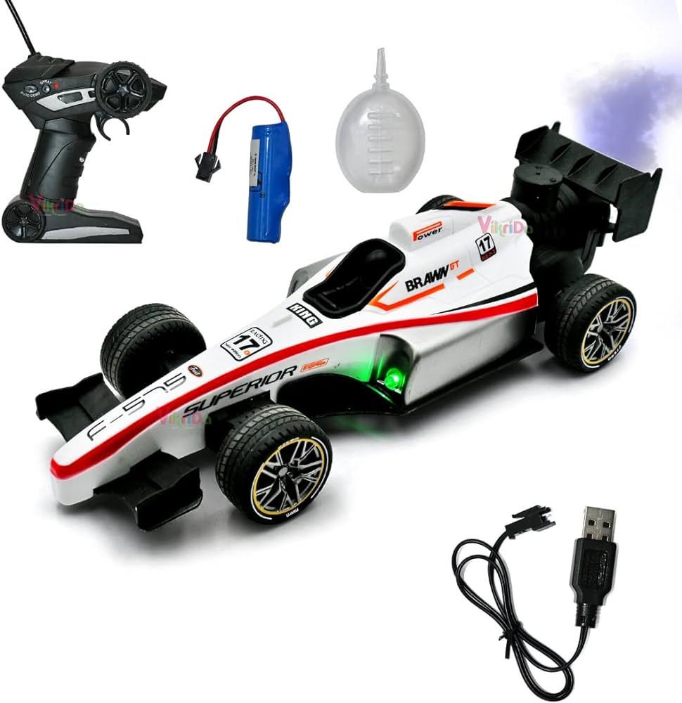 High-Speed RC Car Remote Control 2WD F1 Car | Formula Car Toys for Kids with  Light and Flame | Rechargeable