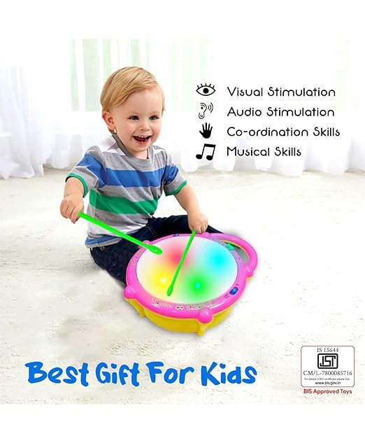 Toddler Musical Drum Set – Sound &amp; Light Learning Toy for Kids