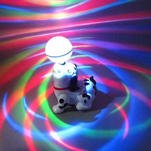 Dancing Dog Toys with Led Lights Flashing and Music, 360 Body Spinning Dog Toy