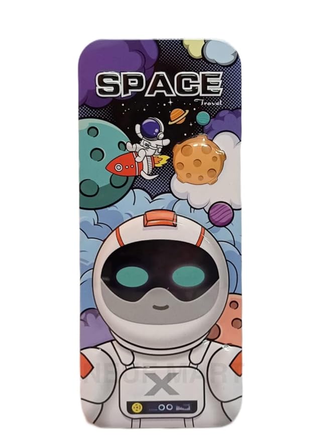Metal Space Astronaut 3D Embossed Multifunctional Compass Box Geometry Box Pencil Box Stationery For Girls Boys Premium Stylish Fancy Stationery