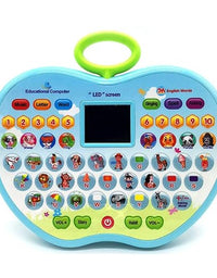 Apple Shape Electronic Educational Computer Toy | Multifunctional Musical Learning Animal Sound Laptop Toy for Kids
