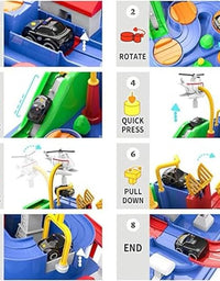 Car Race Tracks for Boys Car Adventure Toys for 3+ Year Kids, City Rescue Preschool Educational Toy Vehicle Puzzle Car Track Playsets for Toddlers (Car Race Track)
