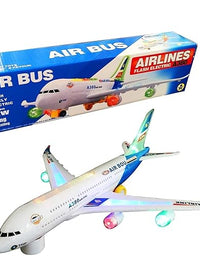 Flashing Light Automatic Airplane Electric Plane, Bump N Go Feature Aeroplane for Children
