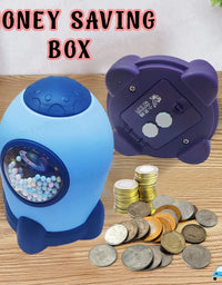 Rocket Piggy Bank for Kids | Steel Coin Bank| 3D embossing Coin Bank
