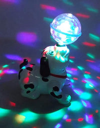 Dancing Dog Toys with Led Lights Flashing and Music, 360 Body Spinning Dog Toy
